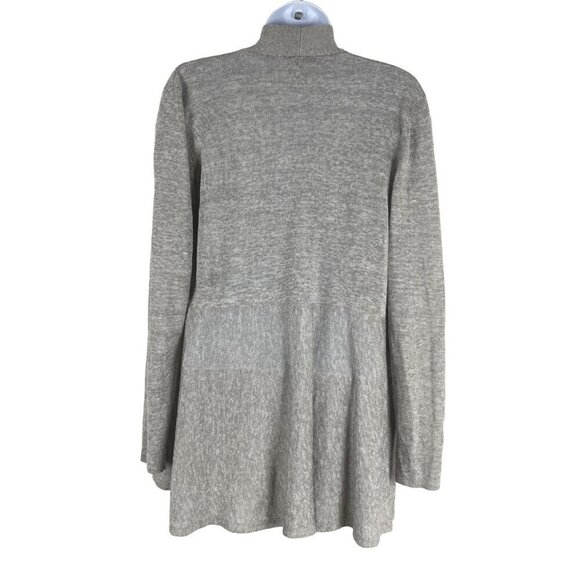 Eileen Fisher Open Front Cardigan Sweater‎ Small Gray Linen Blend CJ-1611 - Picture 5 of 8
